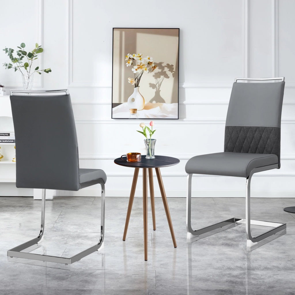 Sedia moderna grigia ergonomica con schienale imbottito