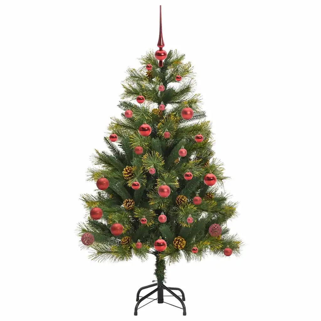 Albero di Natale | Decorazioni natalizie artificiale pieghevole con coni Verde 150 cm