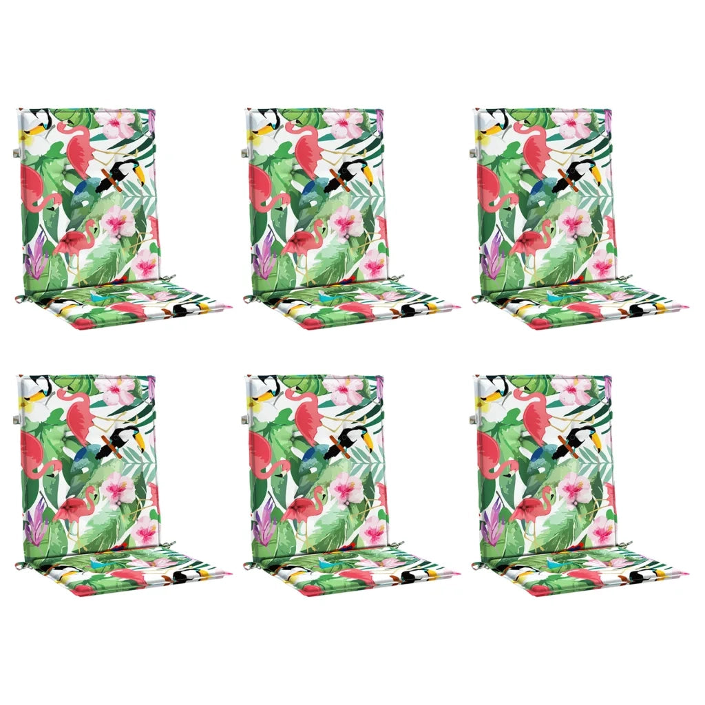 Cuscini per Sedia Schienale Basso 6 pz Multicolore in Tessuto 361327