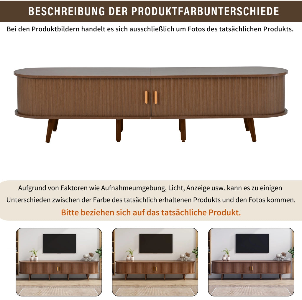 Set mobile TV e tavolino da caffè in MDF color noce, 2 pezzi