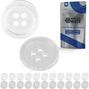 Knopen per abbigliamento, 24 pezzi, 4 fori, Ø 22,9 mm, trasparente, realizzato in poliestere, misura 36L, chiodi per giacche, cappotti, camicie, polo, DIY chiodo di resina, chiodi per bucato, chiodi base, chiodi per ricamo