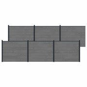 Pannello di Recinzione 6 pcs WPC e Alluminio Grigio