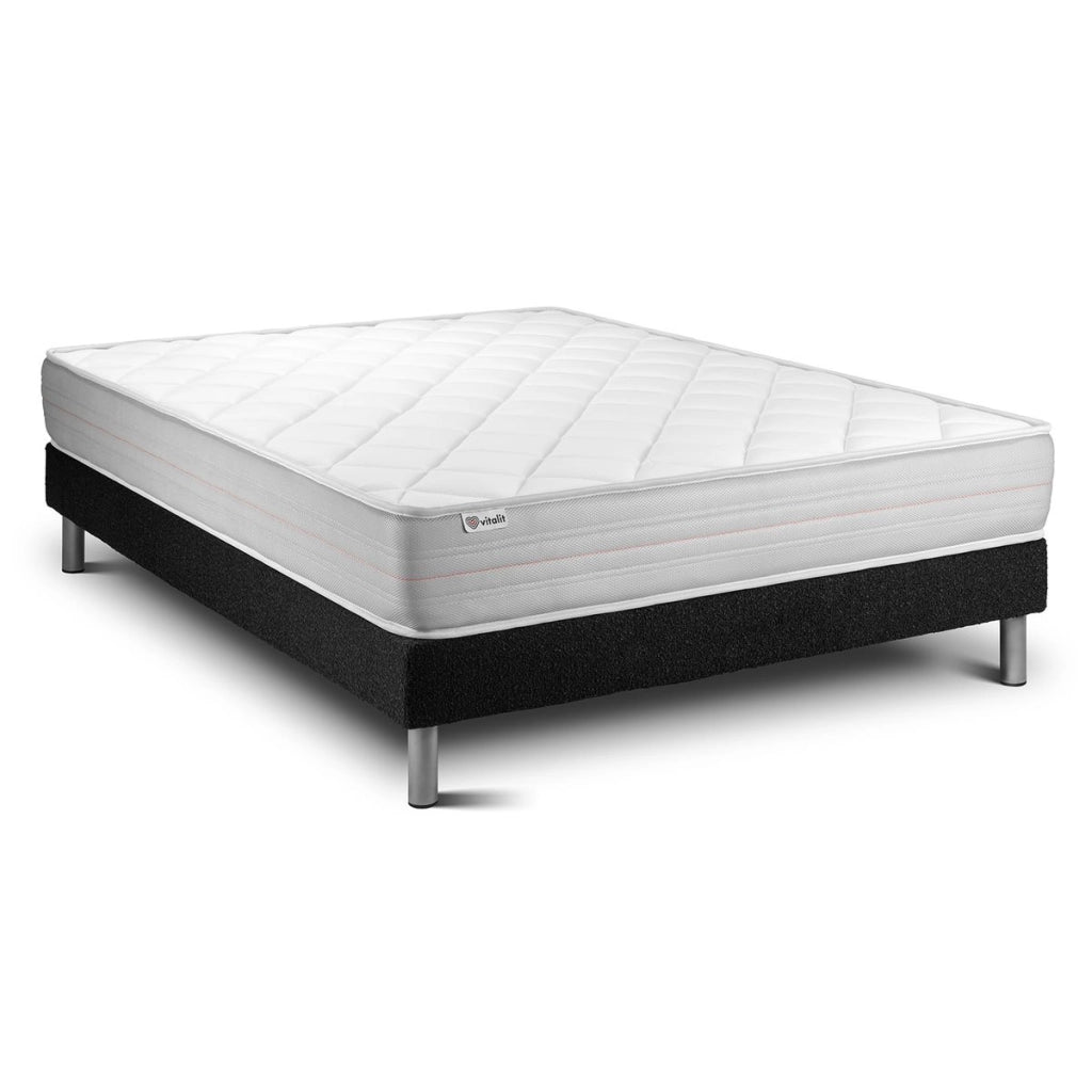Letto con materasso VITALMEMO 150 x 200 cm Rete Kit Nero