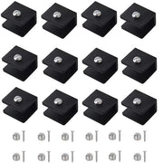 Set di sosteggi per vetro - 12 pezzi - Alluminio - Flessibile - Per vetro 6-8 mm - Robusto e duraturo - Adatto per interni ed esterni - Sostegni per vetro