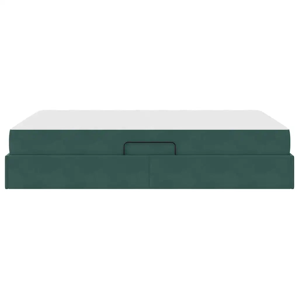 Letto con contenitore e materasso Verde Scuro 140 x 200 cm 3399727