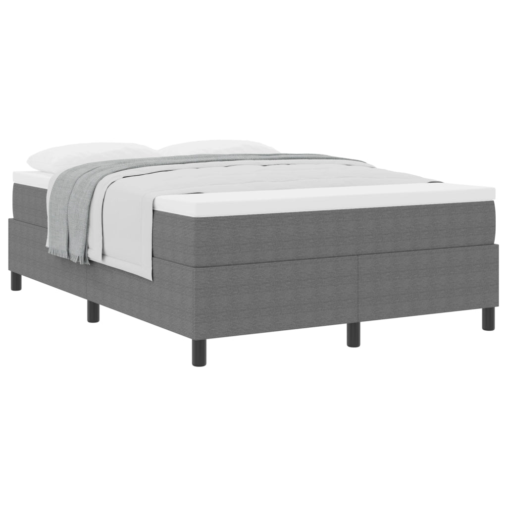 Letto con Box Spring con Materasso Grigio Chiaro 140x200 cm Tessuto in Corduroy