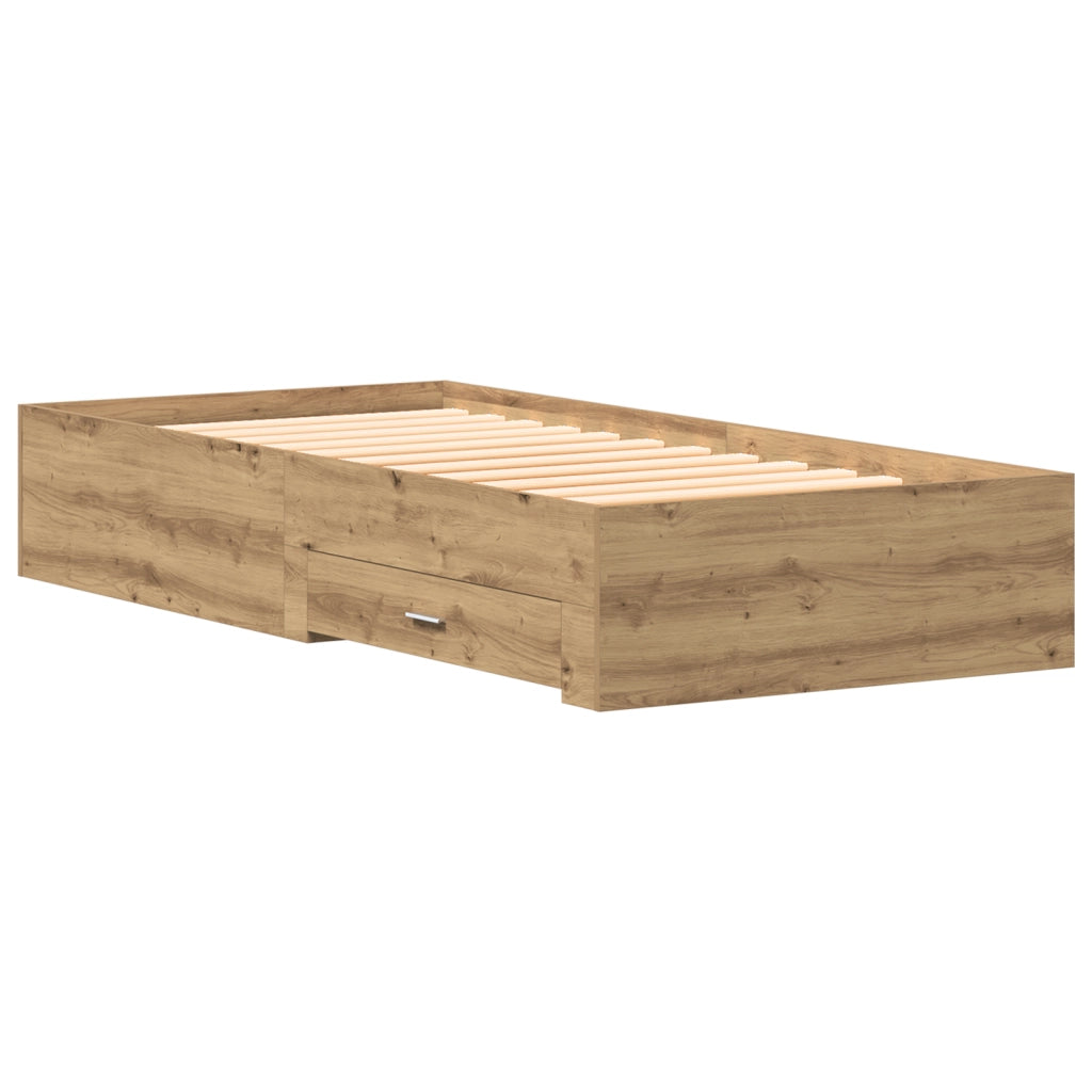 Struttura del Letto Rovere Artigianale 100x200 cm Legno Ingegnerizzato