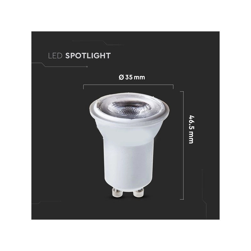 Lampadina LED Mini GU10 35mm 2W, 38°, Satinata SMD, Disponibili 3000K, 4000K, 6500K (Bianco Neutro 4000K)