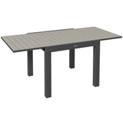 Tavolo da Giardino Allungabile per 4-6 Persone con Piano a Doghe, in Alluminio, 81/162x80x75 cm, Grigio