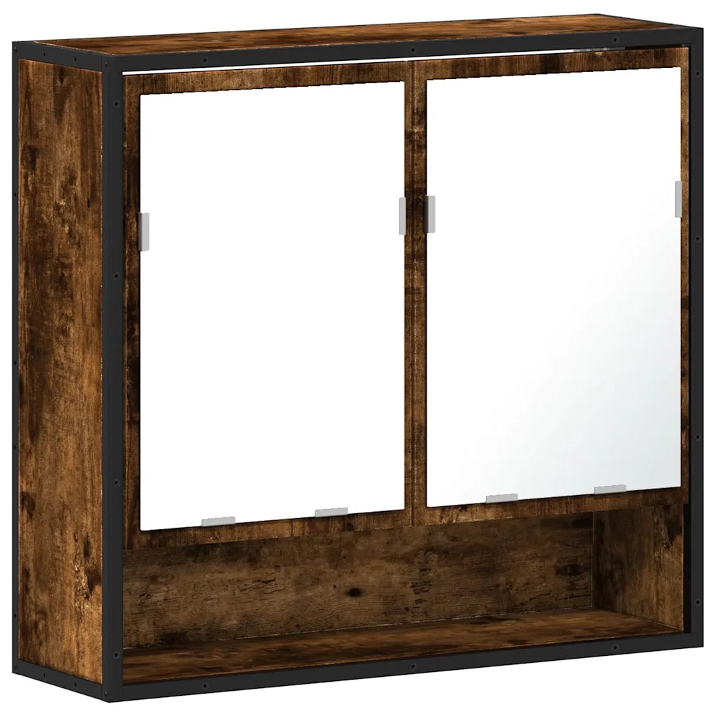 Mobile Bagno Specchio Rovere Fumo 65x20x60 cm Legno Multistrato 849261