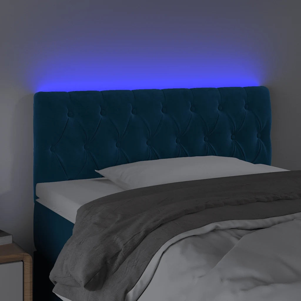Testiera | Testata a LED Blu Scuro 100x7x78/88 cm in Velluto