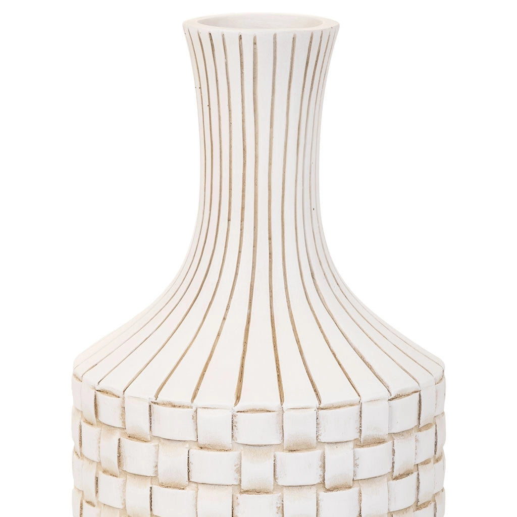 Vaso in poliresina bianco 14,5x14,5x39,5h