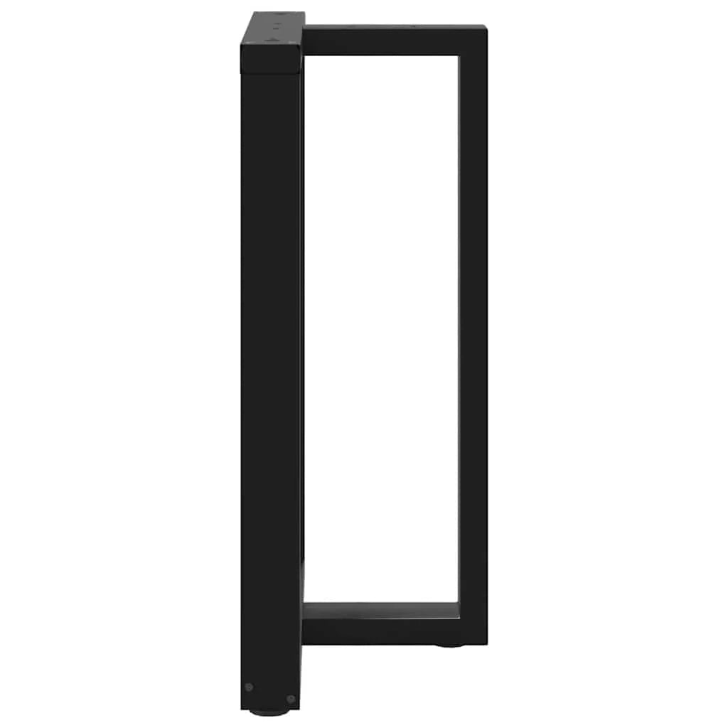 Set di 2 gambe per tavolo da bar a forma di T con piedini regolabili 60 x 35 x 90 cm acciaio nero 02_0057345