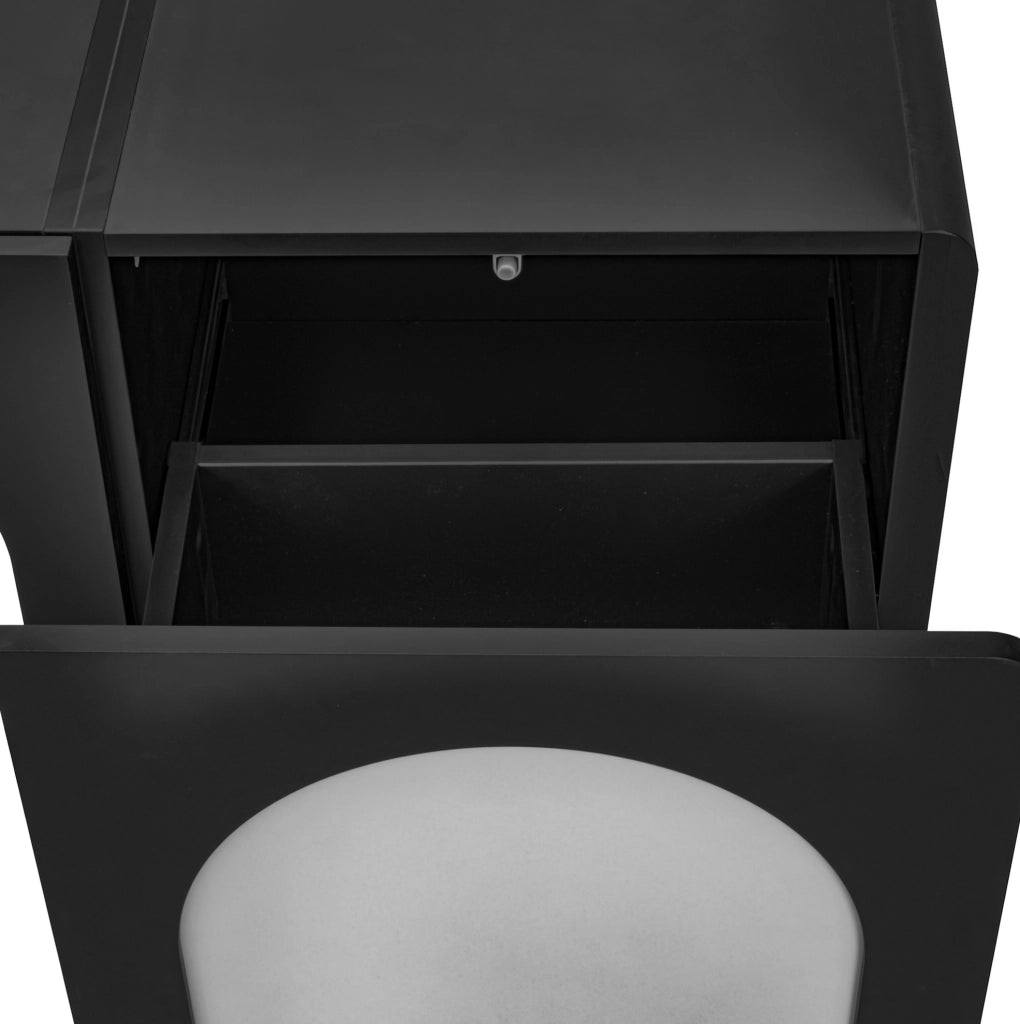 Mobile TV con 2 cassetti e 2 ante; 180x38x45 cm; MDF; nero e bianco