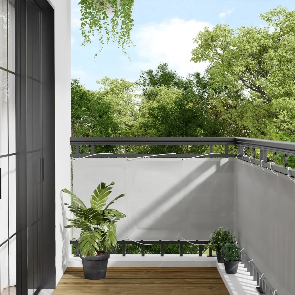 Schermo da balcone | Paravento Balcone Grigio chiaro 75x500cm 100% Poliestere Oxford