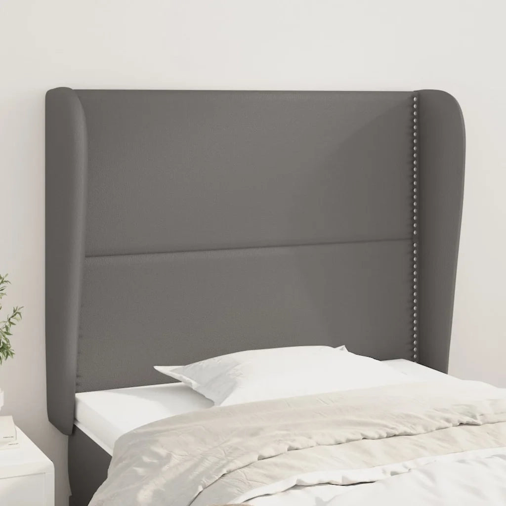 Testiera | Testata ad Orecchio Grigio 103x23x118/128cm in Similpelle