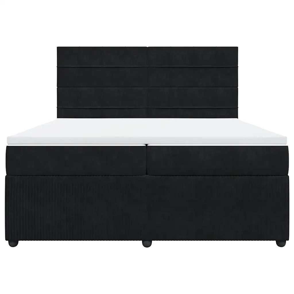 Giroletto a Molle con Materasso Nero 200x200 cm in Velluto 3292432