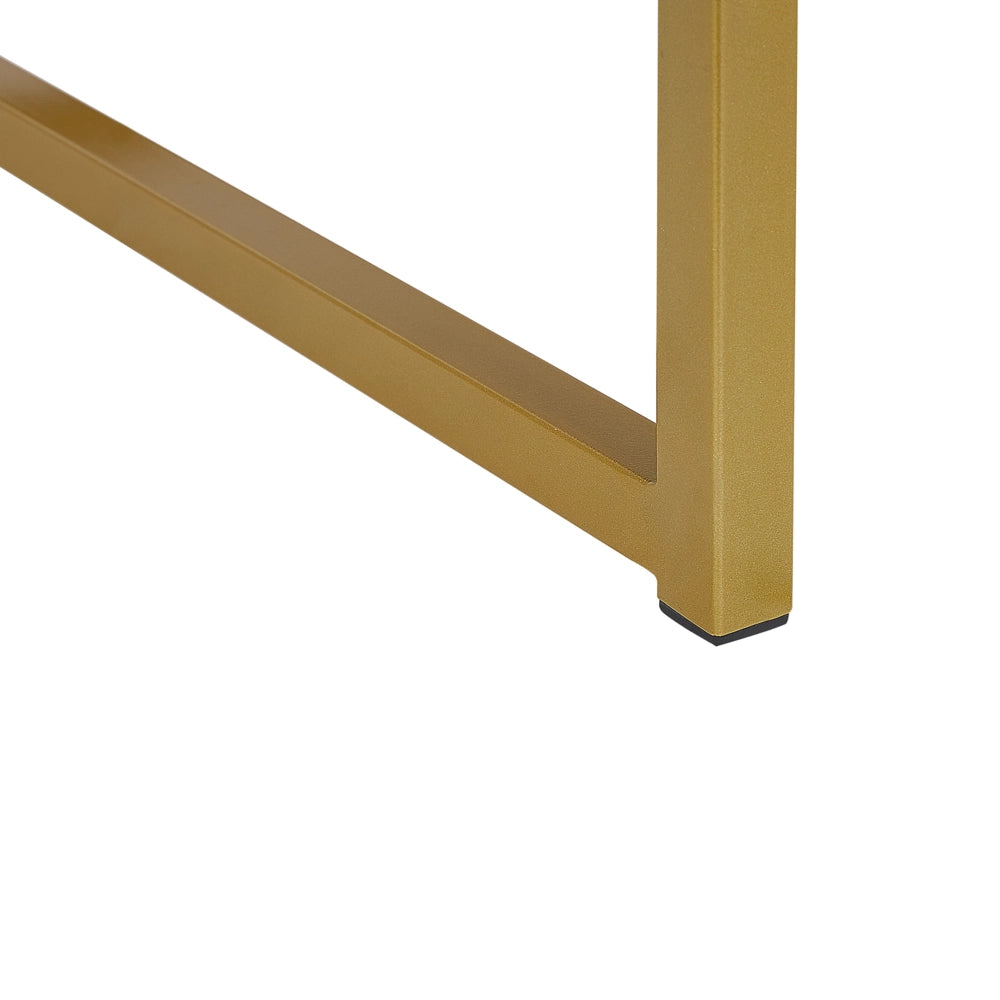 Comodino Bianco con Base in Metallo dorato Glamour