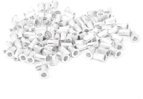 Viti a goccia in alluminio - 100 pezzi - capo piano - tubi di fissaggio - M5 - galvanizzati - viti a goccia di fissaggio