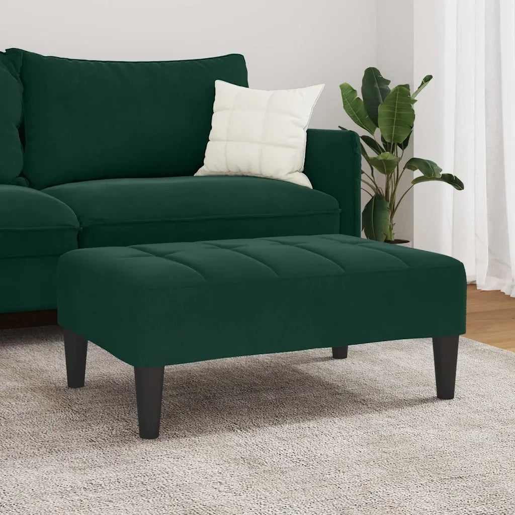 Poggiapiedi Verde Scuro 77x55x31 cm in Velluto