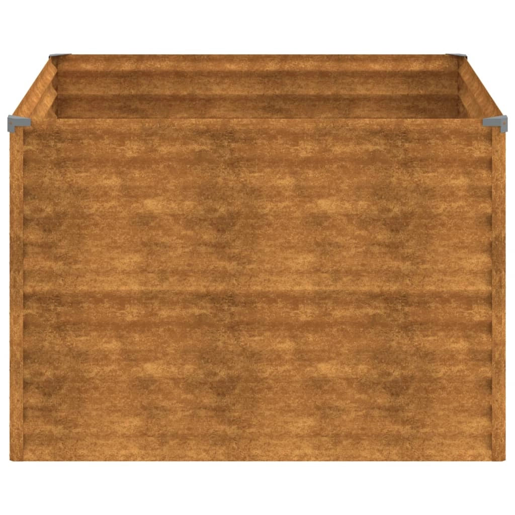 Fioriera rialzata per piante fiori patio giardino 100 x 100 x 69 cm acciaio corten marrone 02_0039295