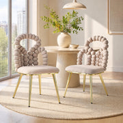 Sedia da Pranzo con Schienale Aperto Bobble e Design Ergonomico, in Velluto Grigio Chiaro 68 × 57 × 54.5 cm