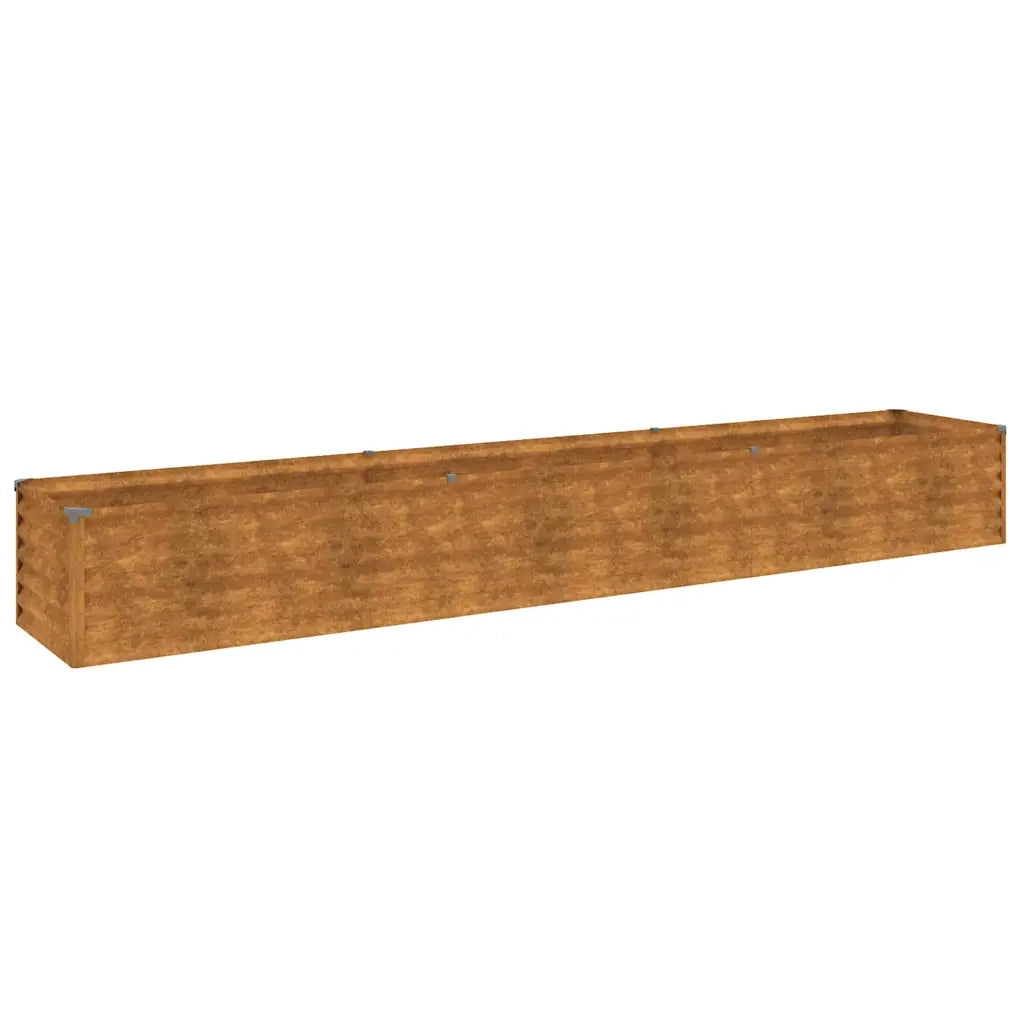 Letto rialzato da giardino 291x50x36 cm in acciaio Corten 151977