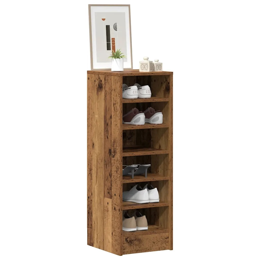 Scarpiera Legno Vecchio 32x35x92 cm in Legno Multistrato 856714