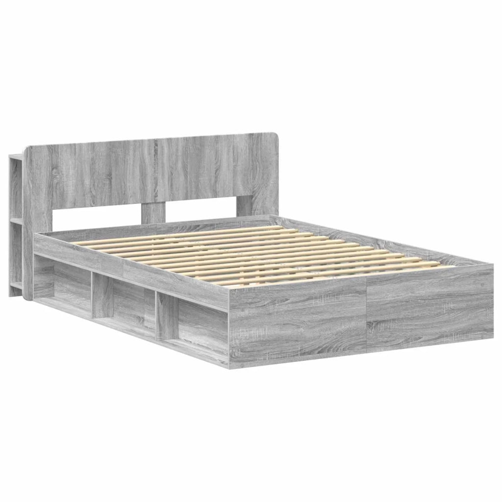 Telaio del letto con storage Sonoma grigio 150 x 200 cm