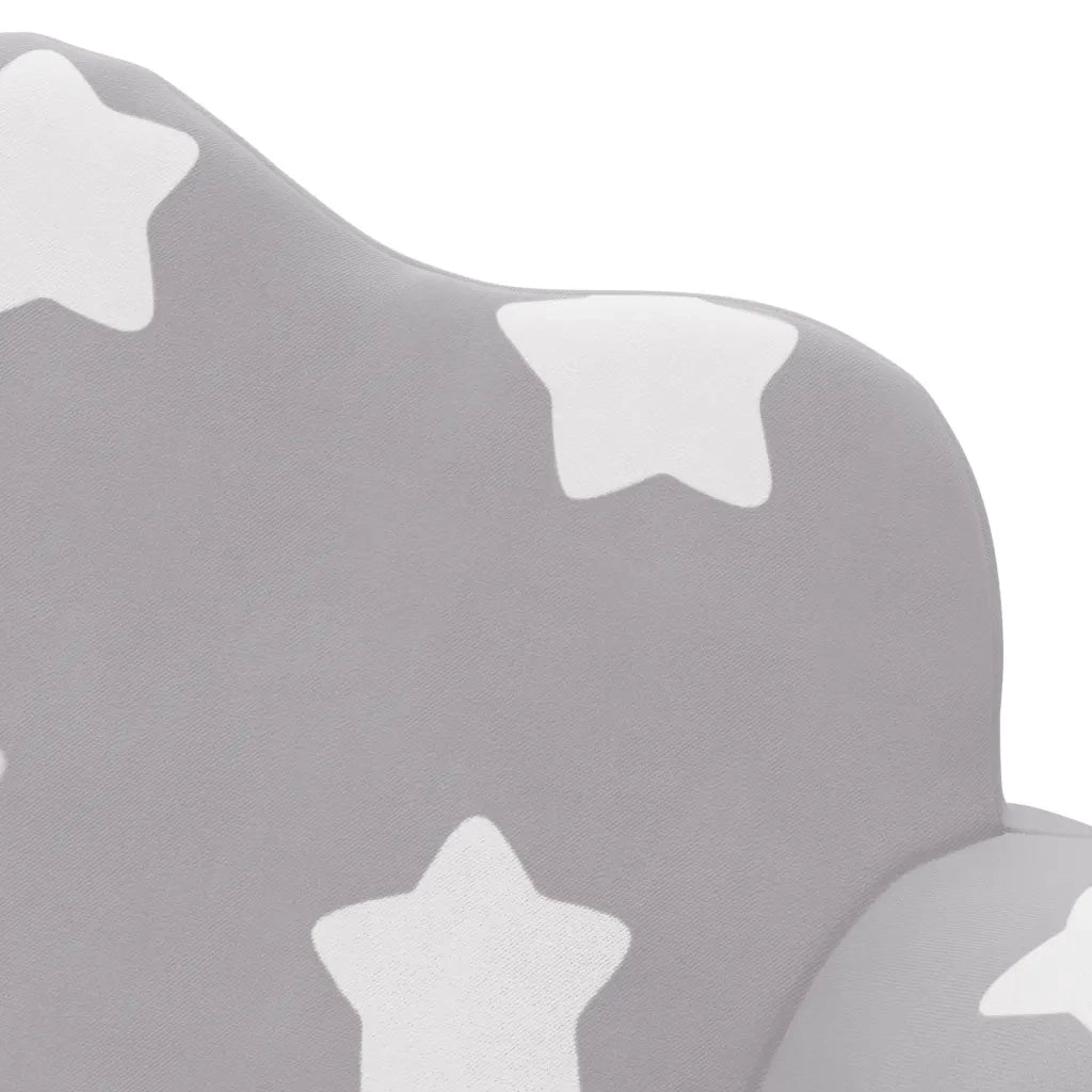 Divano letto | Sof¨¤ letto | Letto singolo Bambini a 2 Posti Grigio Chiaro con Stelle Peluche