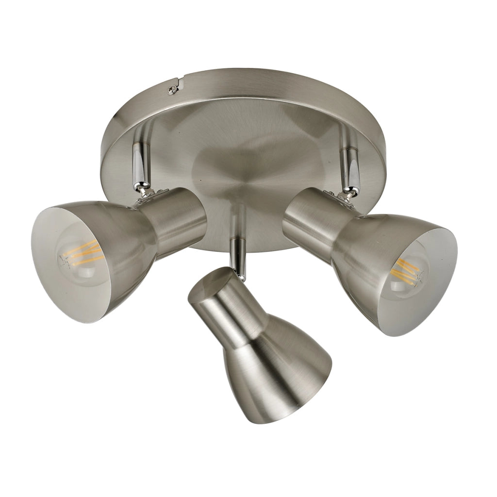 Faretto soffitto 3 luci nichel satinato E14 Italux