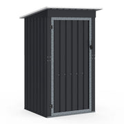 IDMarket - Casetta da giardino grigia in acciaio zincato 100 x 95 x 160 cm con tetto a falde 1 porta