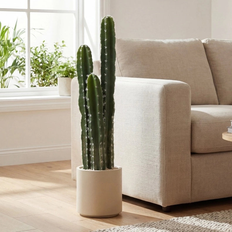 Pianta artificiale di cactus alta 95 cm con vaso decorativo, realistica, per interni