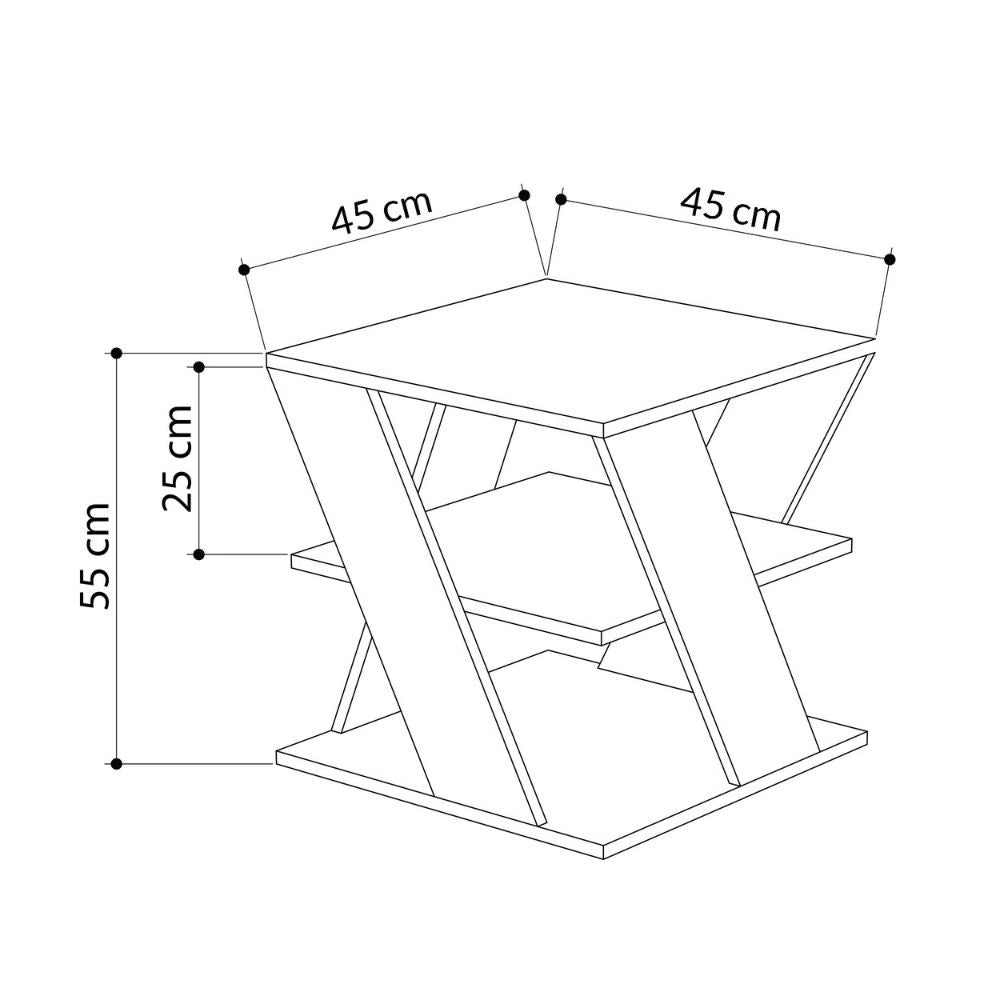Tavolino da salotto Cyclo 45x45 colore bianco