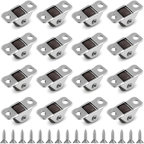 Ruote per mobili 16 pezzi - Pneumatici in gomma - Superficie superiore in acciaio - Ruote mini-zig-zag - Silenziose - Per armadi/Garage per attrezzi