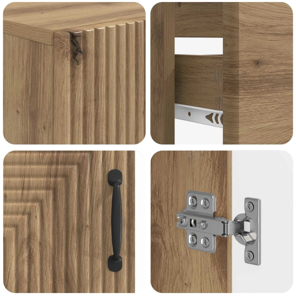 Set di Mobili da Bagno da 4 Pezzi HAARLEM Rovere Artigianale 3417944