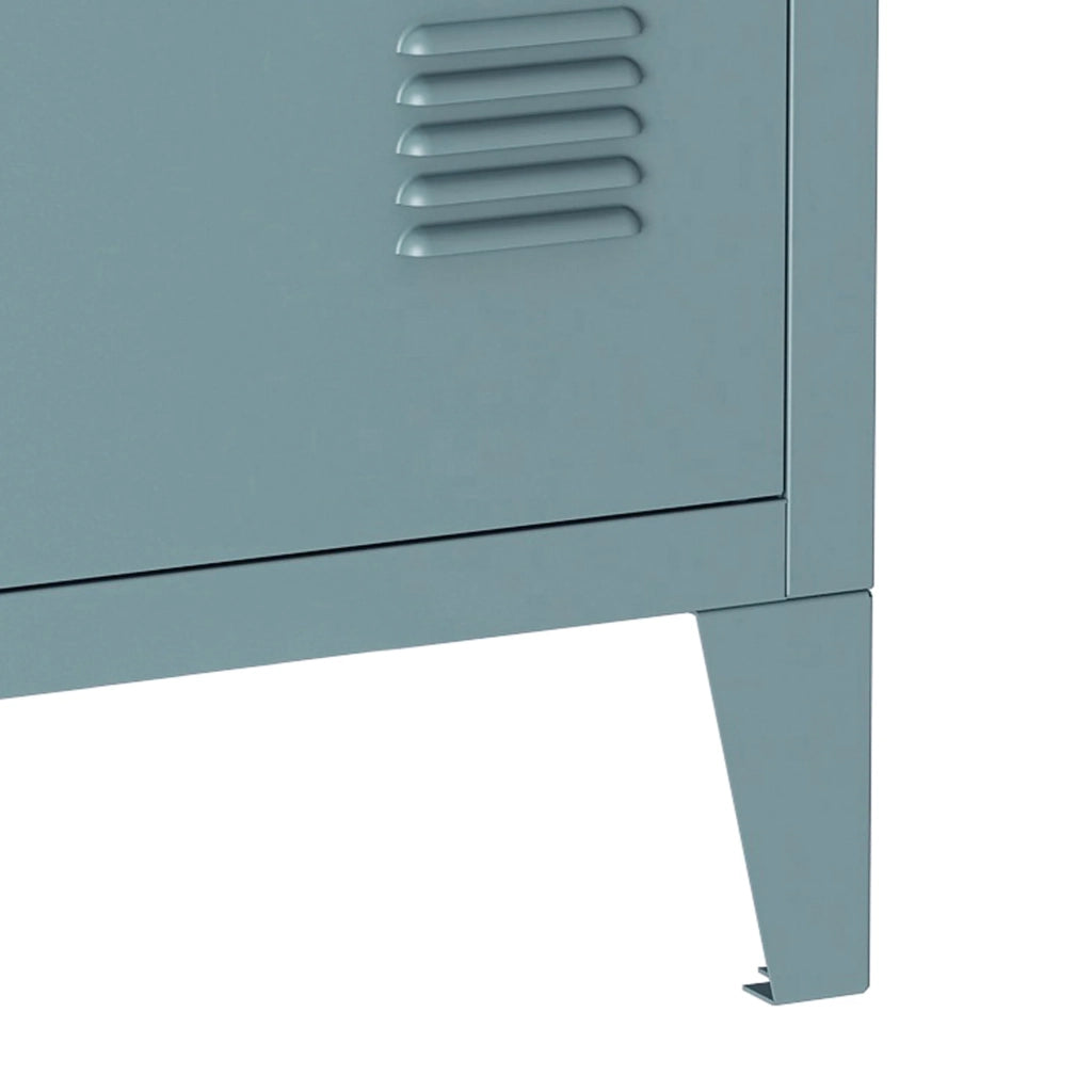 Comodino in acciaio laminato 57 x 40 x 30 cm grigio-blu 03_0008682