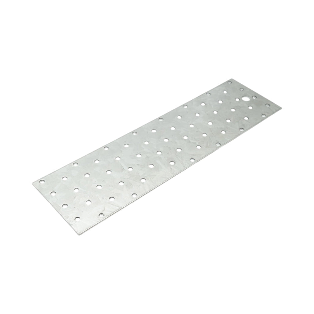 Piastra forata 80x300mm, spessore 2mm, acciaio zincato
