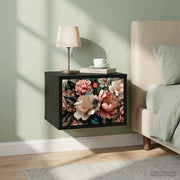 Mobiletto da comodino a parete BORNE Rovere Nero 8007459