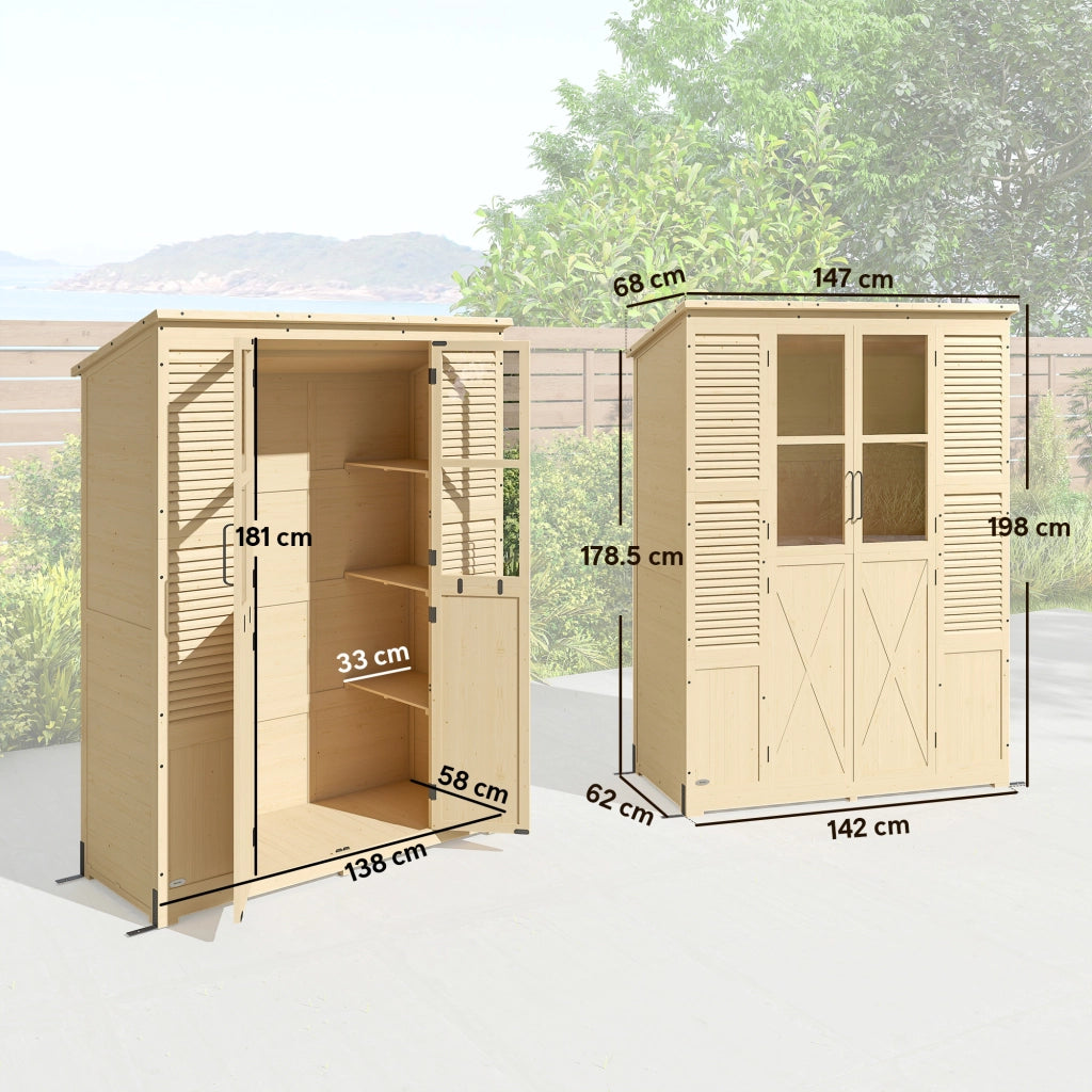 Capanno da Giardino con Pavimento e 4 Finestre ¨C zephmum ¨C Legno