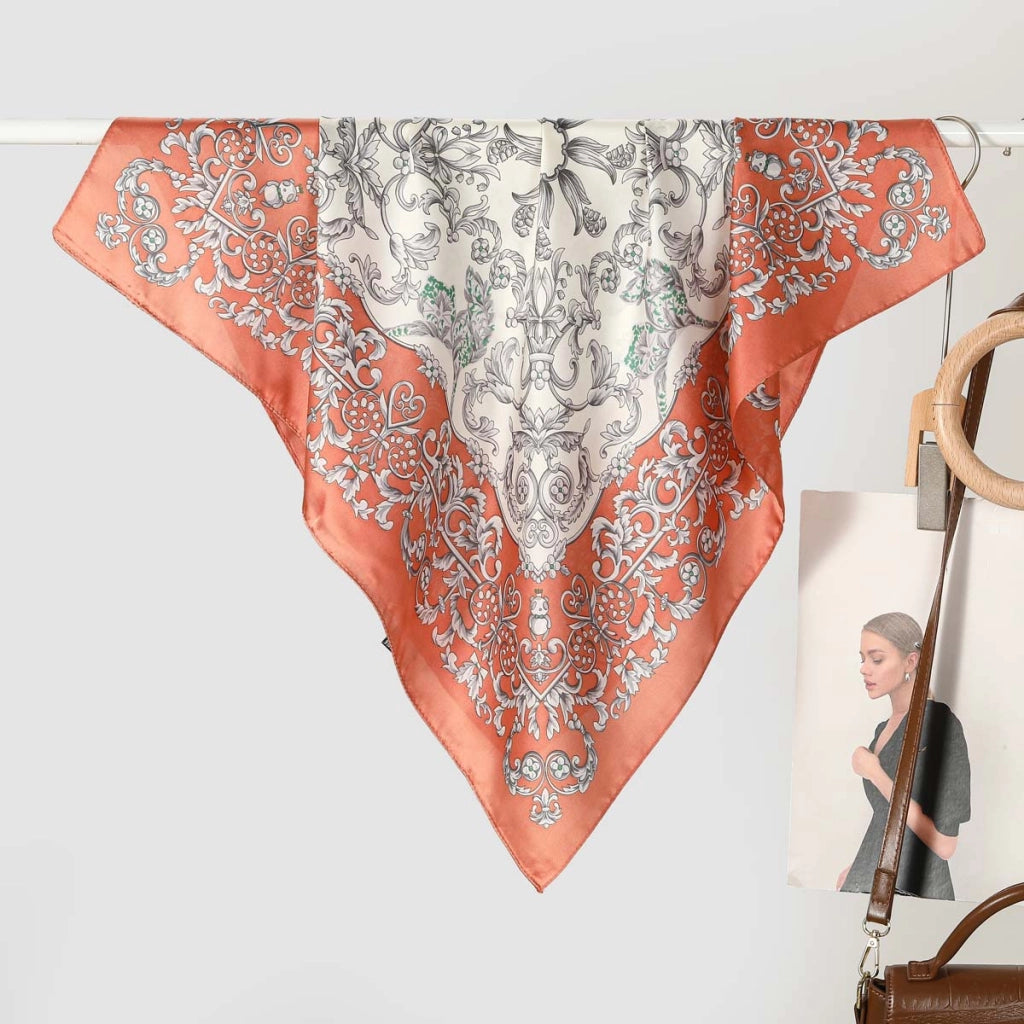 Nuova sciarpa da donna in seta stampata, stile coreano, sciarpa decorativa alla moda e versatile.
