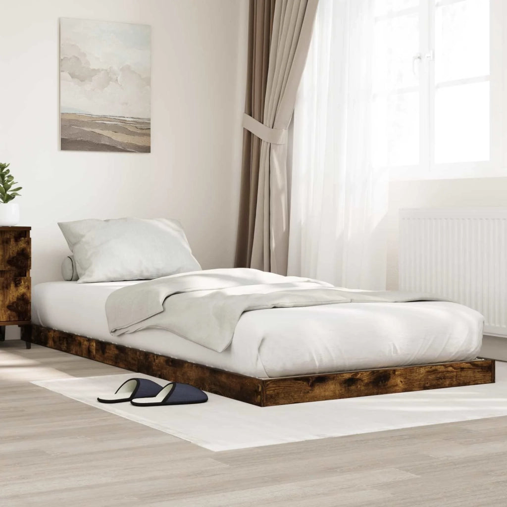 Struttura letto a terra Rovere fumé 80 x 200 cm 893536