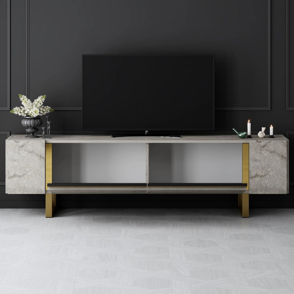 Porta TV in legno "Yildiz" - 180 x 30 x 50 cm - TravertinOr
