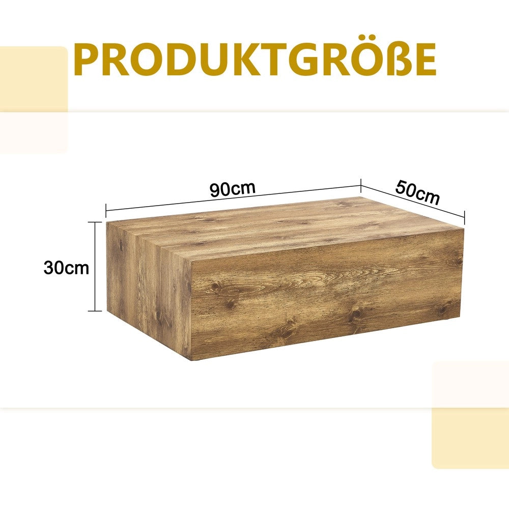 Tavolino da Caff¨¨ Rettangolare ¨C MINIMAL ¨C MDF, Effetto Legno, 90x50x30 cm