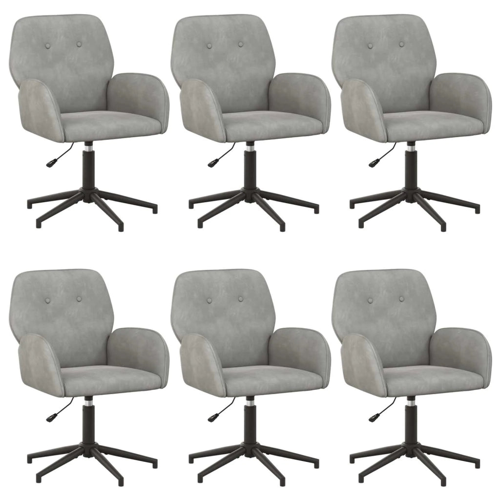 Sedie da scrivania girevoli 6 pz 54 x 55 x 90 cm Grigio Chiaro 3428339