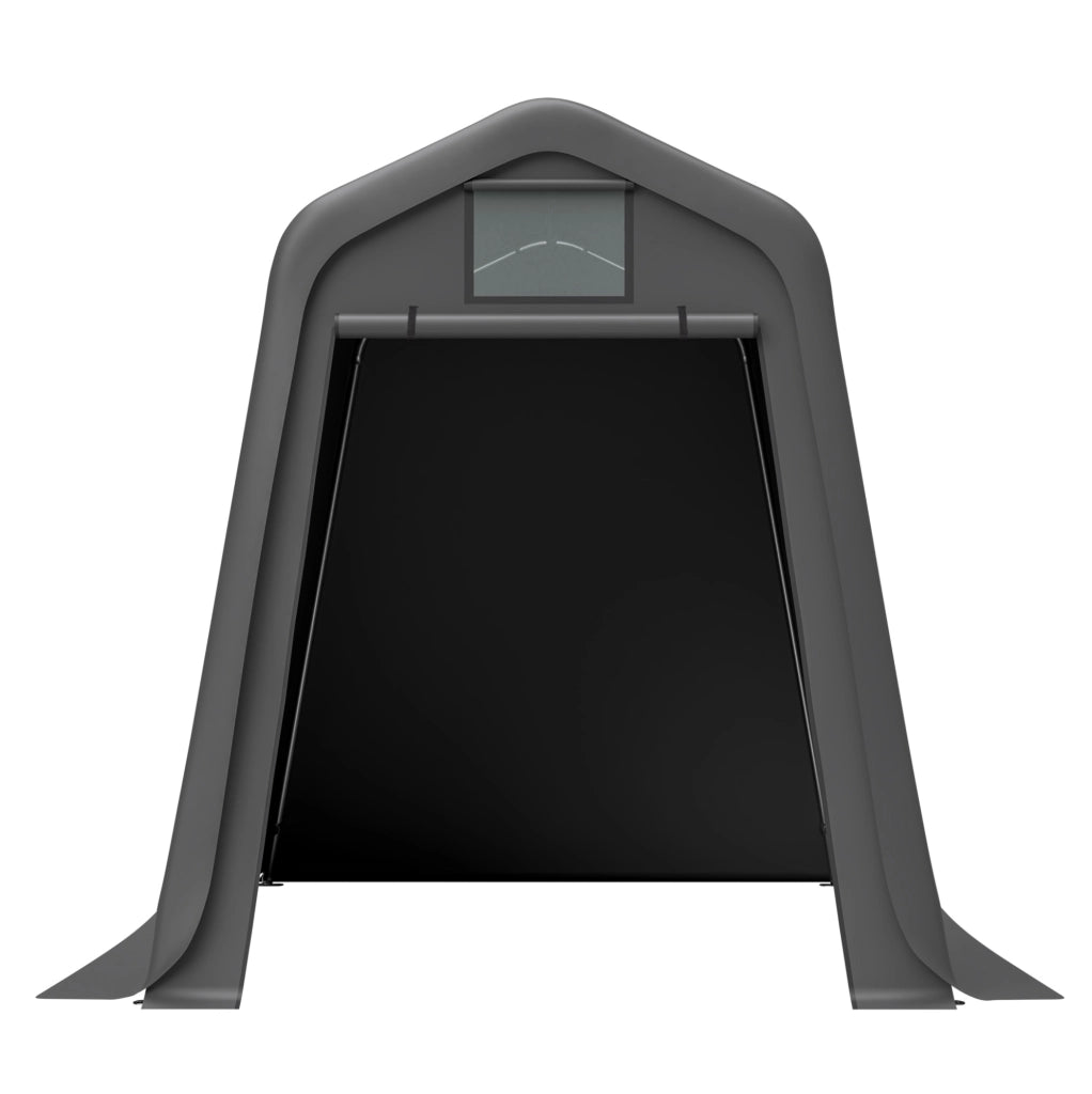 Capanno da giardino 183x245x217 cm; impermeabile e antivento in PE e ferro grigio