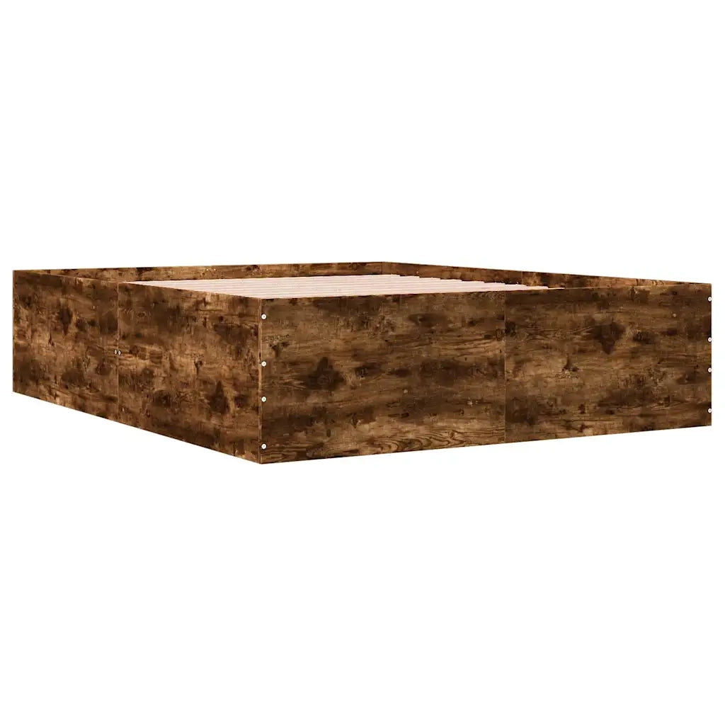 Giroletto-Struttura Letto Rovere Fumo 150x200 cm in Legno Multistrato 607697