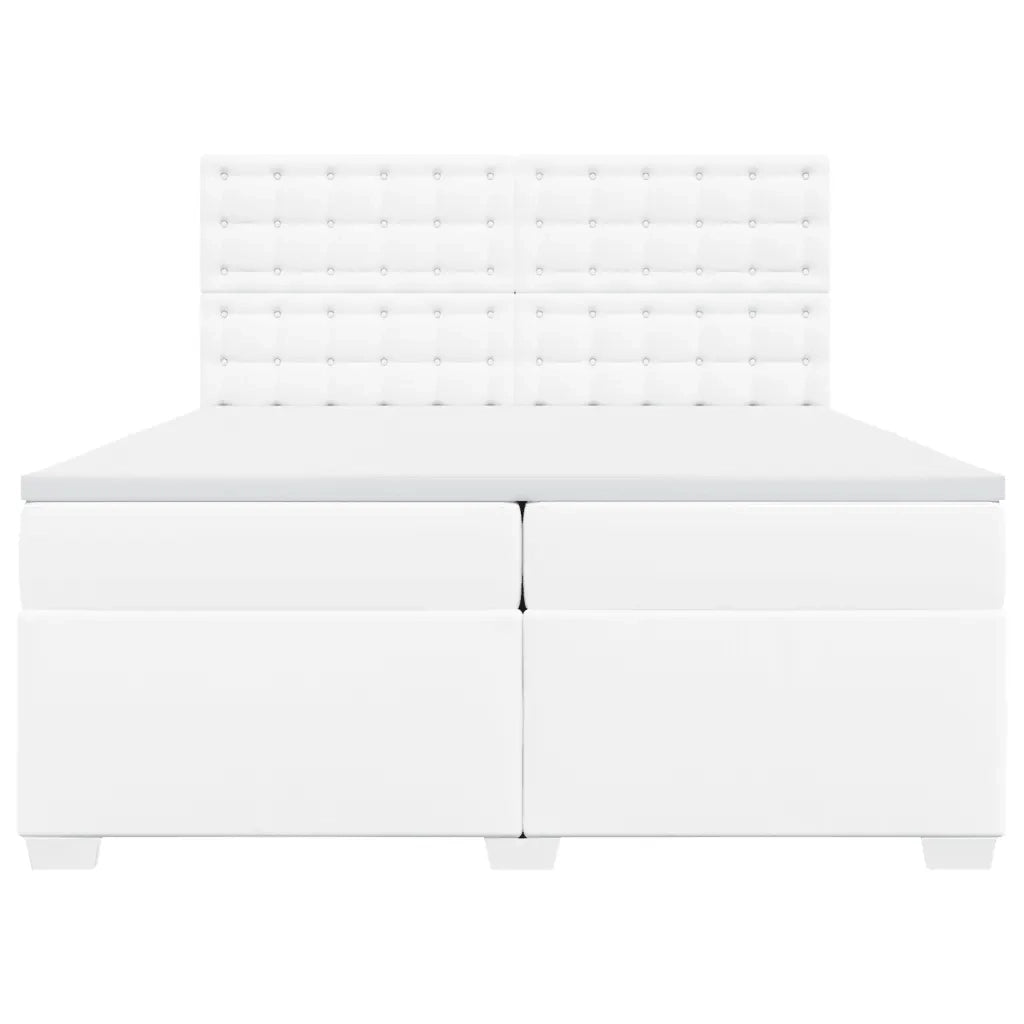 Giroletto a Molle con Materasso Bianco 200x200cm in Similpelle 3290737