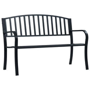Panca da giardino mobili da esterno terrazza 125 cm acciaio nero 02_0011234
