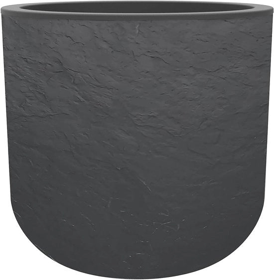 Tazza Rotonda 40 cm 325 L - Decorazione Imitazione Pietra - Unico Strato - Zona di Accumulo Acqua - Ø 385 x H 368 cm - Grigio Antracite